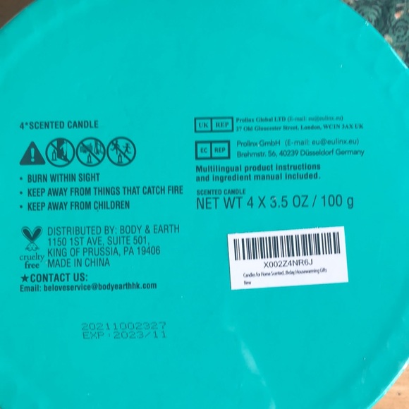 Brand new/ unopened box with scented candle by Body & Earth - Picture 3 of 4